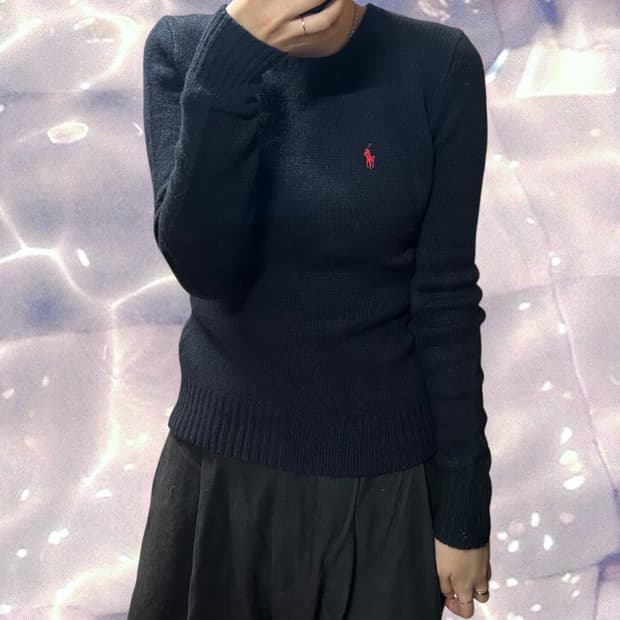 폴로 랄프로렌 메리노울 앙고라 니트 블랙 S 