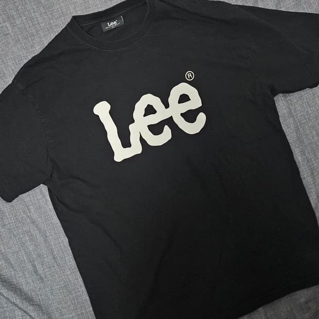 Lee 블랙 로고 반팔티 L