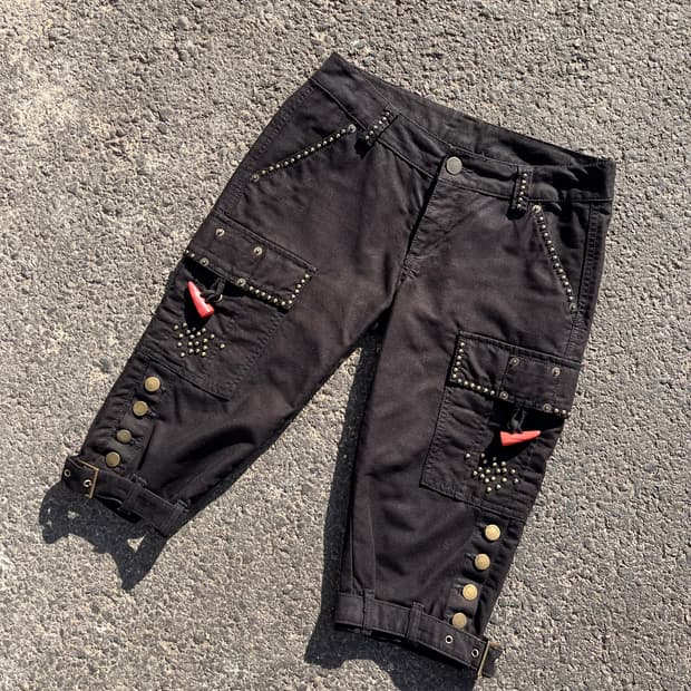 Y2k 밀리터리 펑크 무드 카프리 팬츠