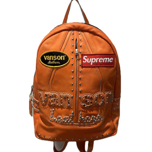 슈프림 x 반슨 레더 스터드 백팩 (오렌지)