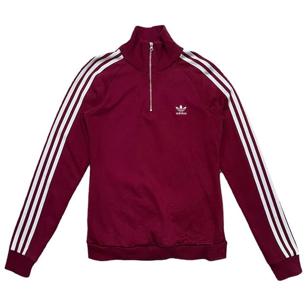 아디다스 오리지날 하프집업 스웻셔츠 버건디 UK 10
