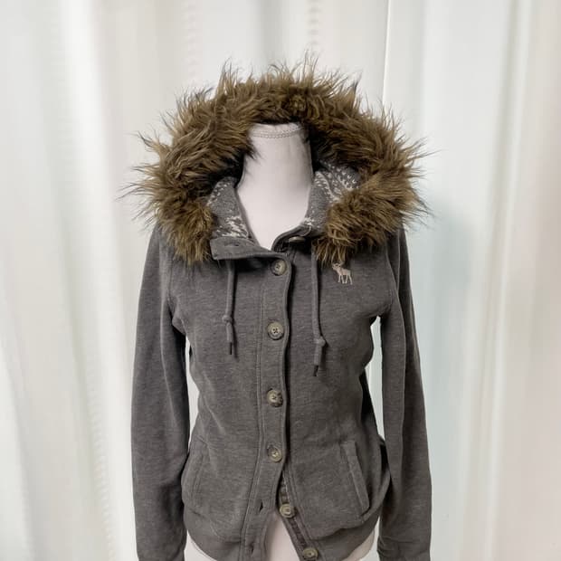 아베크롬비 울프죠 노르딕니트 안감 후드집업 [유일매물]