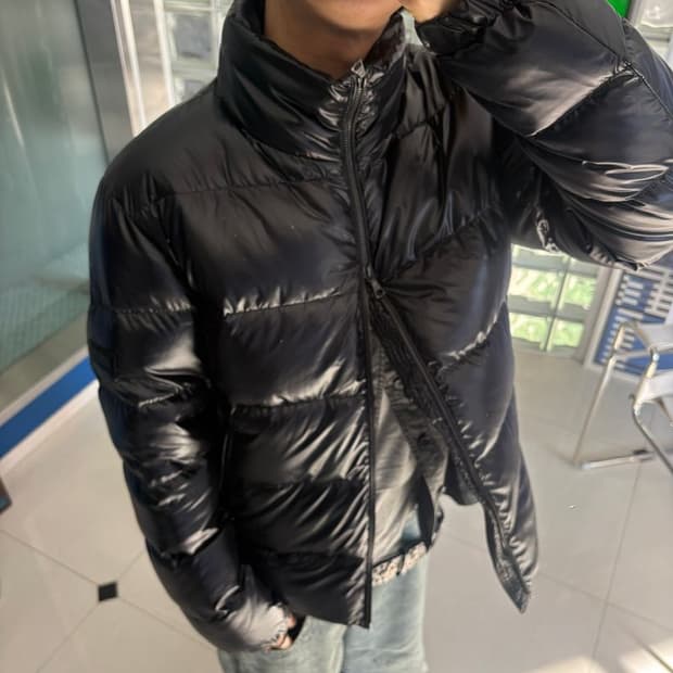 SHINY STAND UP COLLAR DOWN JACKET