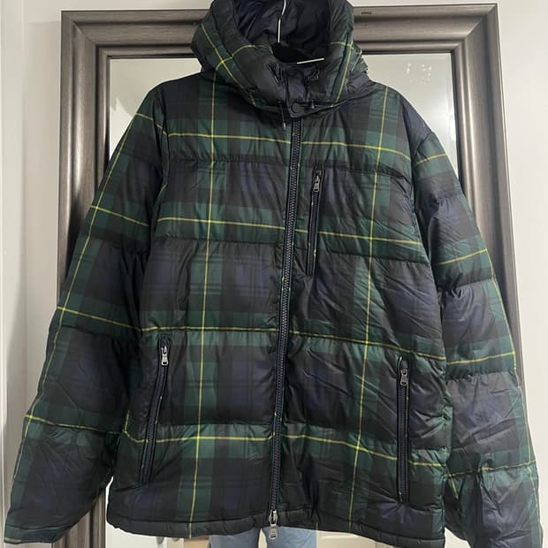 20s 폴로 랄프로렌 타탄 체크 다운 패딩 자켓