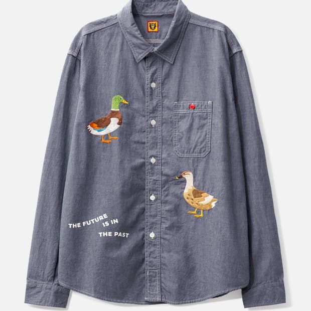 휴먼메이드 샴브레이 자수 셔츠