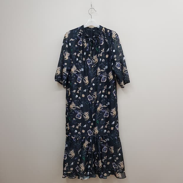 한섬 래트바이티 플로럴 쉬폰 롱 원피스 88-98-165사이즈