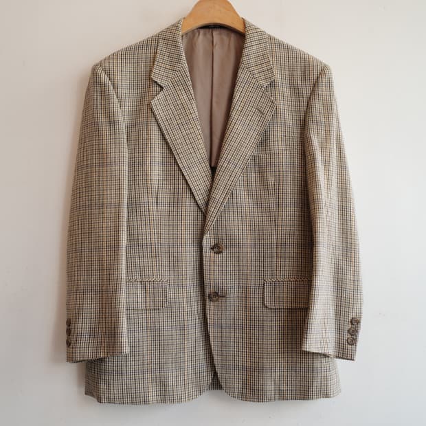 DAKS 닥스 울&리넨 체크패턴 자켓 