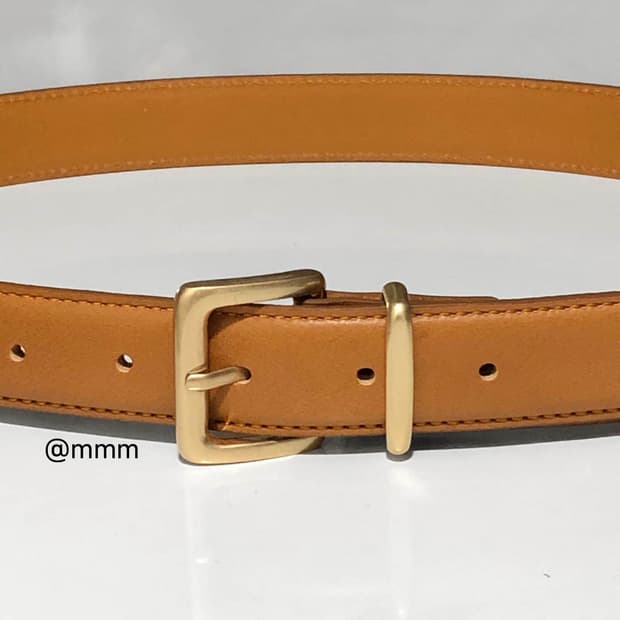 [올드머니] 골드링 이태리 가죽 벨트 카멜