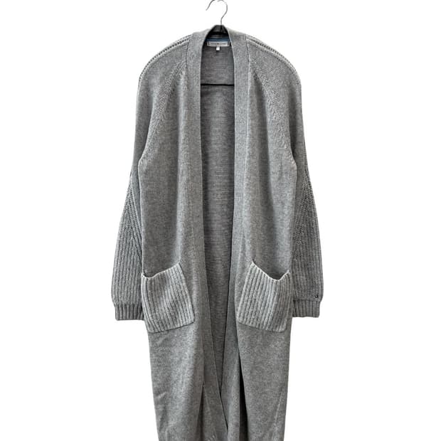 타미힐피거 롱 니트 가디건 그레이