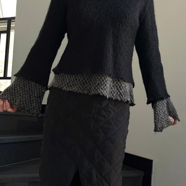 레이어드 폴라 니트