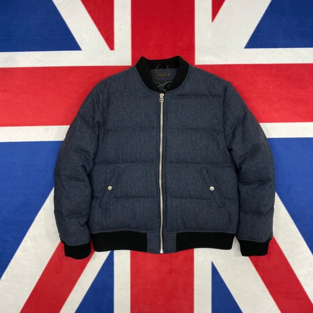  유니폼브릿지 울 헤링본 덕다운패딩 L 