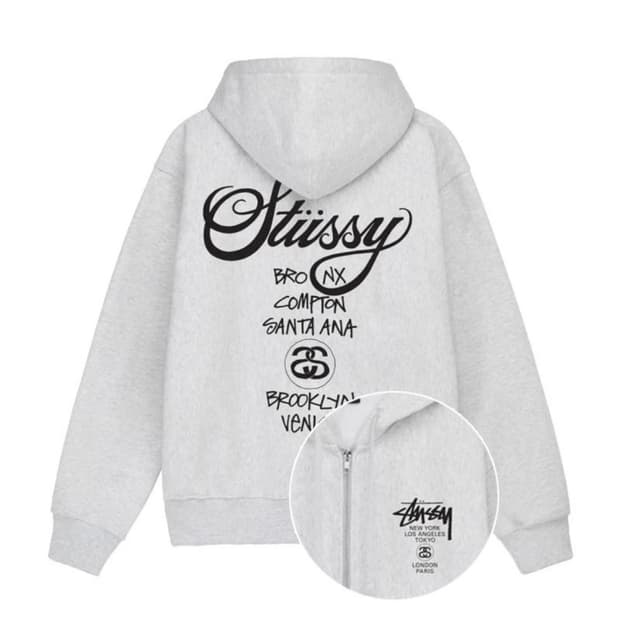 STUUSY 스투시 월드투어 후드집업 남녀공용
