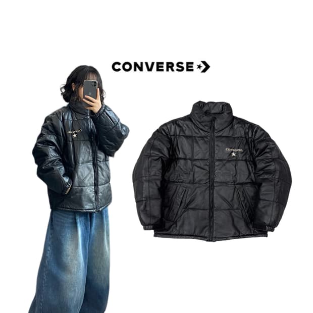 컨버스 제팬 소가죽 카우레더 리얼레더 가죽 패딩 
