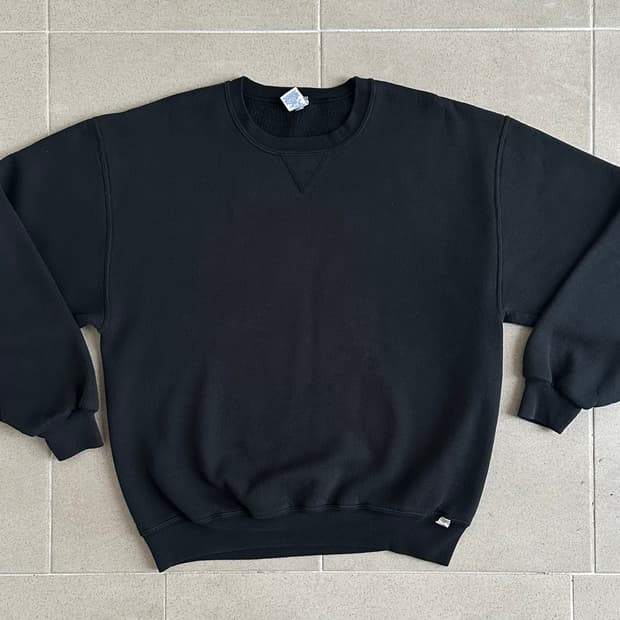 90s 빈티지 러셀 스웻셔츠 블랙 XL