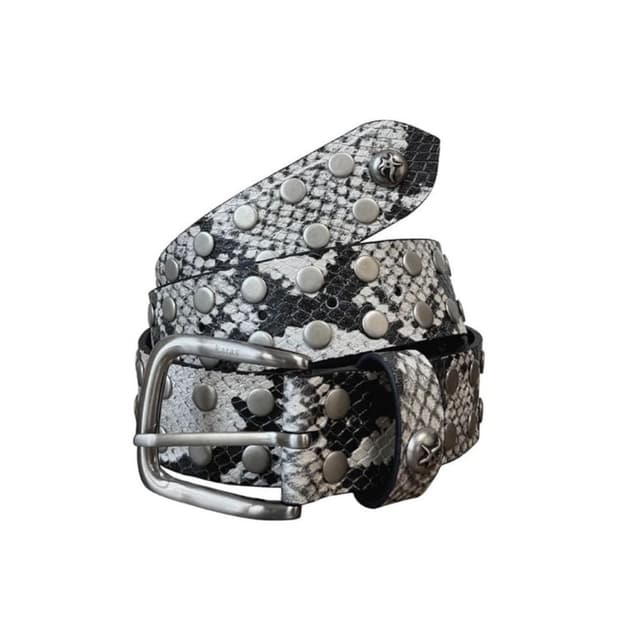 [구매] 카라스 스터드 파이톤 레더 벨트