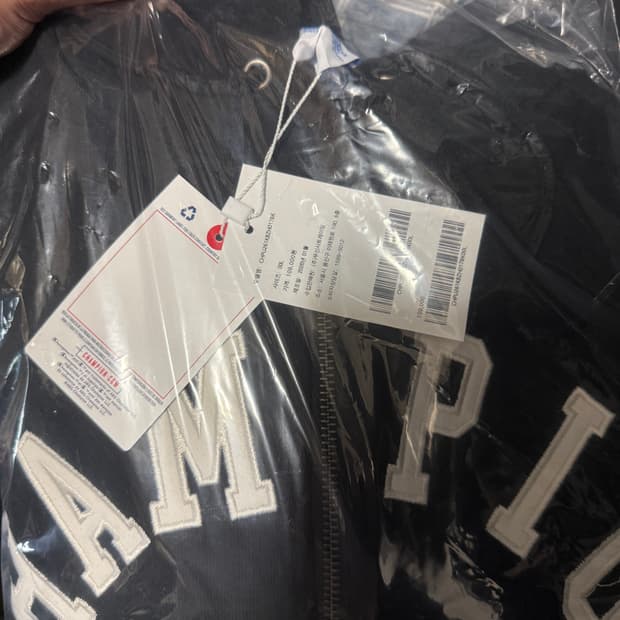 L사이즈 챔피온 아치 로고 루즈핏 후드집업 블랙