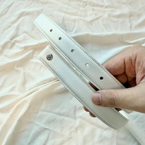 크롬하츠 레더 벨트 스트랩 로듐 1인치 34