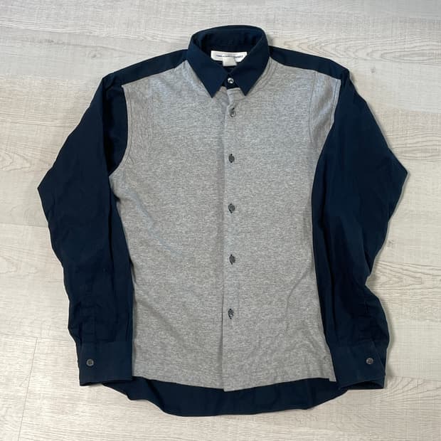 꼼데가르송 SHIRT 스웻 패브릭 패널 셔츠