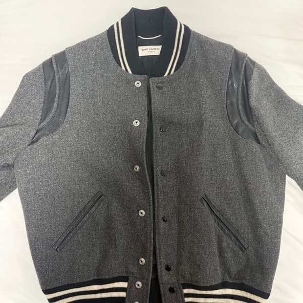 [사이즈48]생로랑 버진 울 테디 자켓 그레이