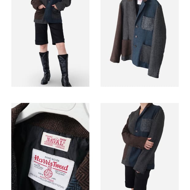 Naval Harris Tweed Patchwork Jacket