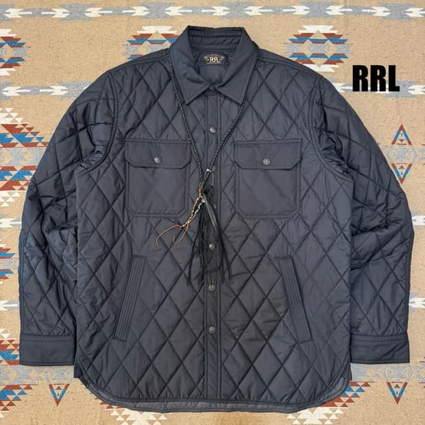 [M] RRL 더블알엘 퀼티드 셔츠 자켓 블랙 