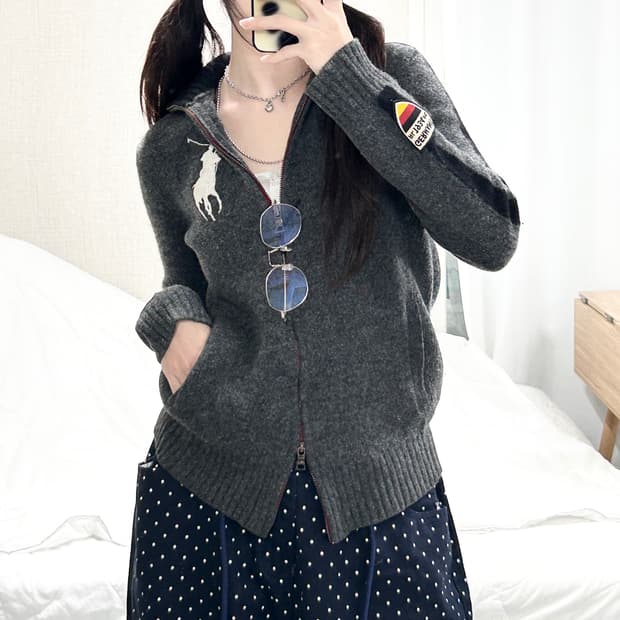 폴로 빅포니 독일 투웨이 니트집업