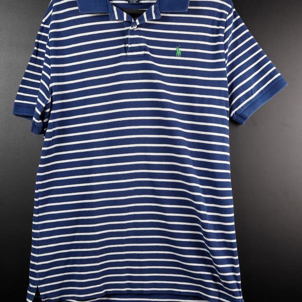 폴로 파랑 스트라이프 카라티