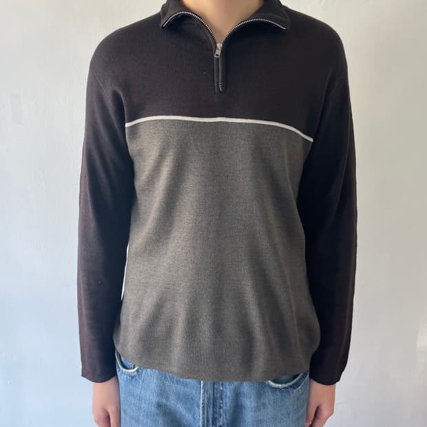 90s 초기 유니클로  하프집업 니트