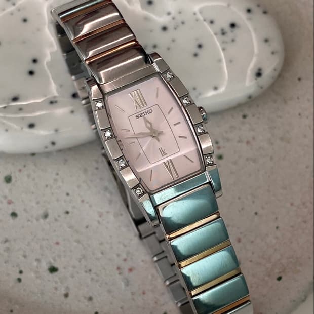 Seiko 세이코 lk 루키아 큐빅 베젤 토노 쿼츠 핑크