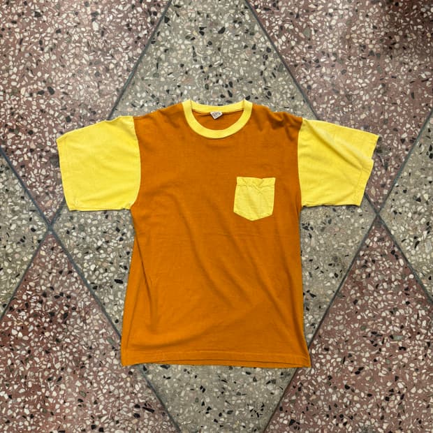 70s Town Craft 투톤 포켓티 (XL)