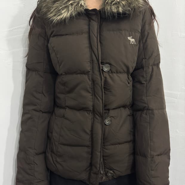 abercrombie brown fur detail padding