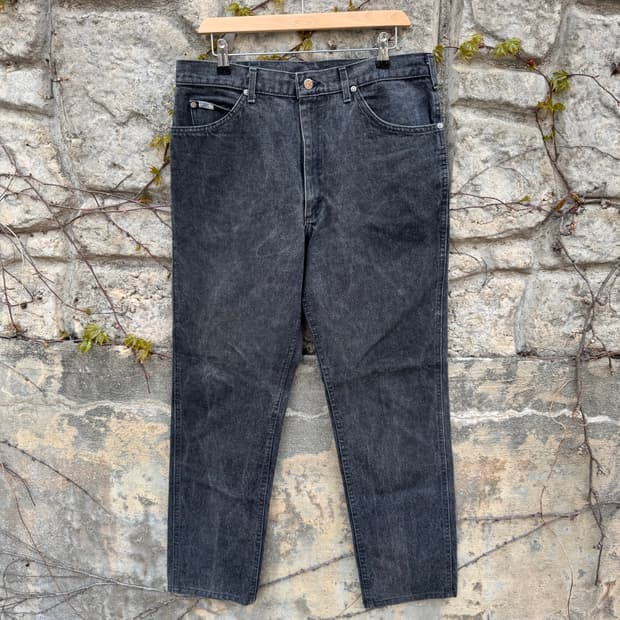 80~90s lee 빈티지 200 블랙 워싱 데님 팬츠 36