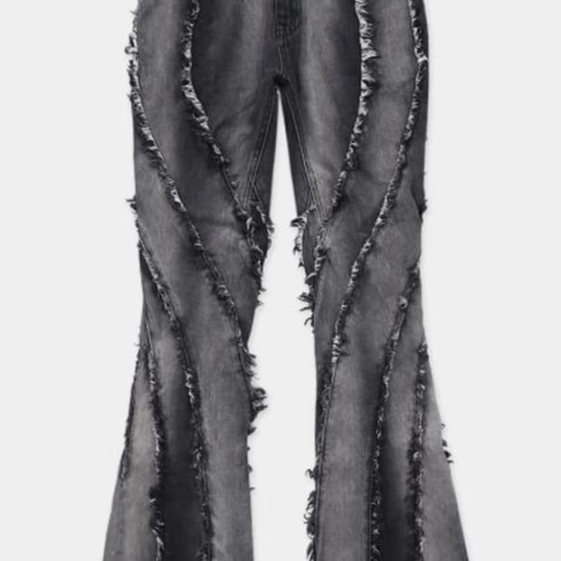 배드블러드 트위스트 프레이드 데님 팬츠 S 