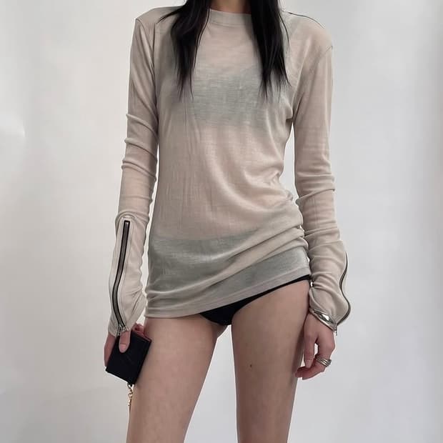 shakingmyhead zipper long sleve 베이지