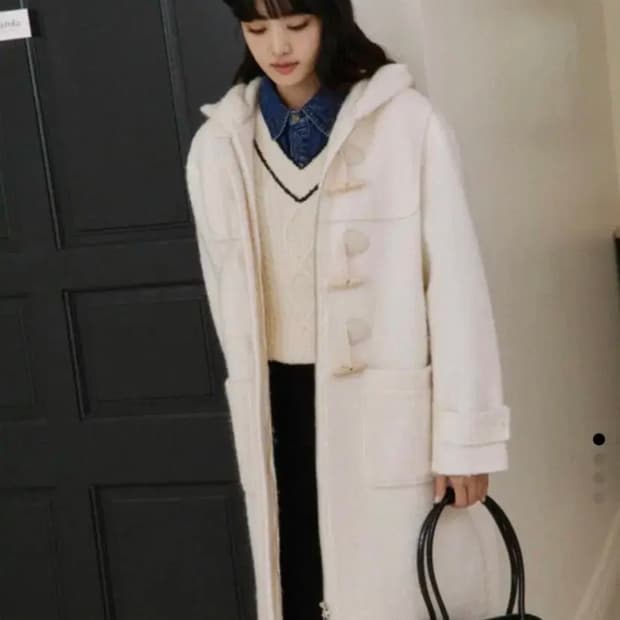 민니착용)로라로라 더플코트 떡볶이코트