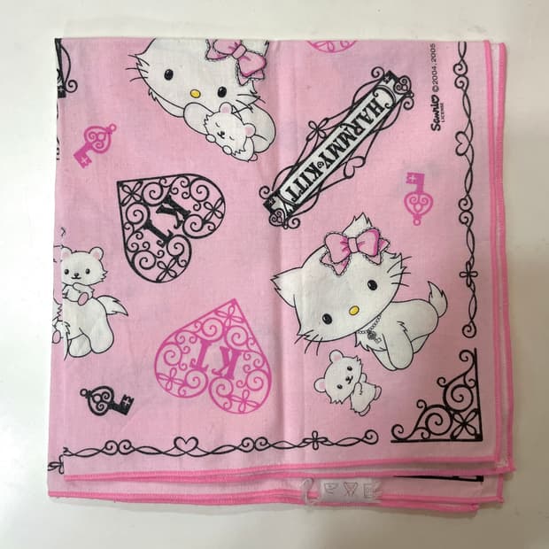 고전 챠밍키티 손수건 빈티지