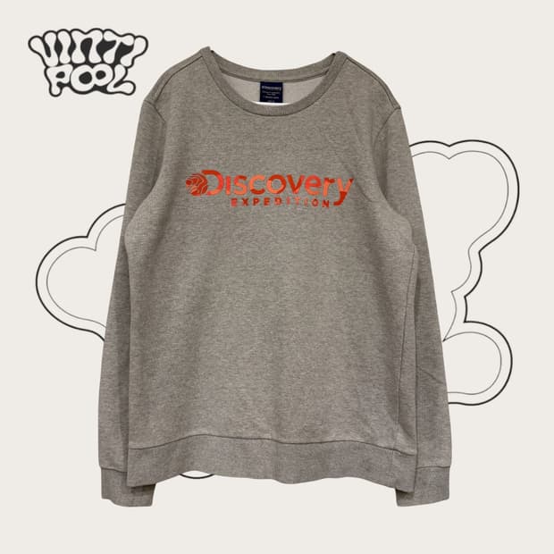 디스커버리  카모로고 그레이 맨투맨 티셔츠 95 (w)