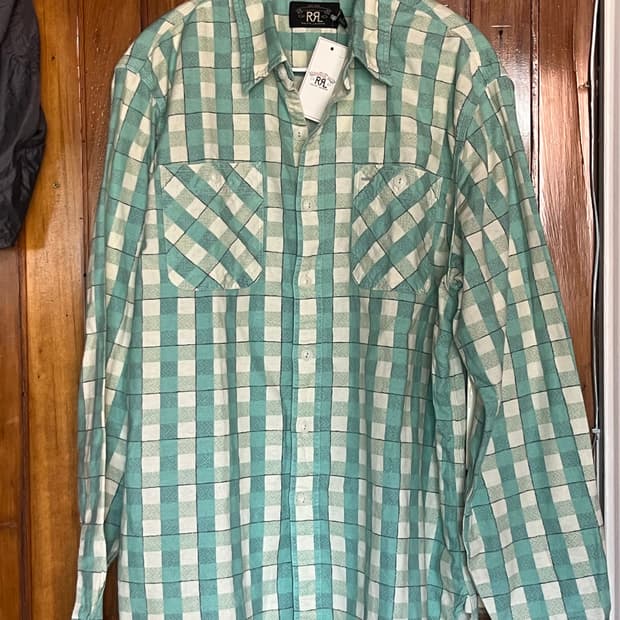 RRL FARREL SHIRTS - green/cream 셔츠 그린 