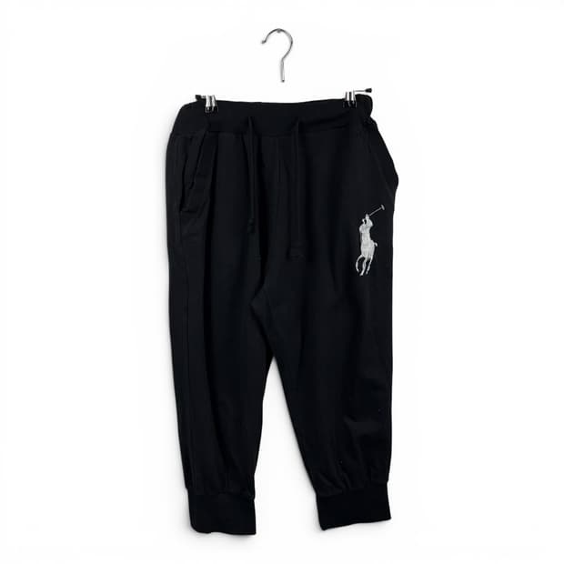 (L) 폴로 랄프로렌 빅 포니 플리스 크롭 조거 팬츠 블랙
