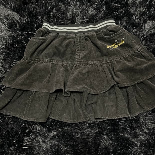 자수 코듀로이 스커트