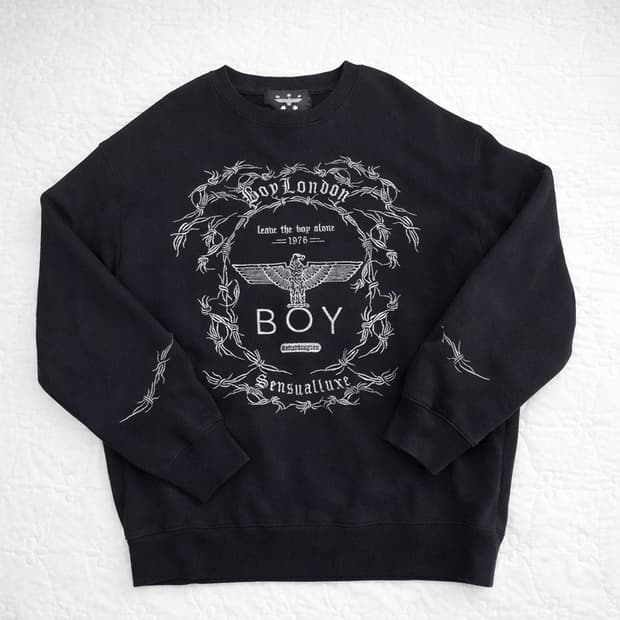 BOY LONDON 자수 맨투맨 블랙 L사이즈