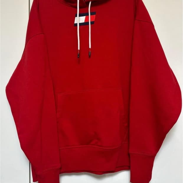 타미힐피거 레드 후드티