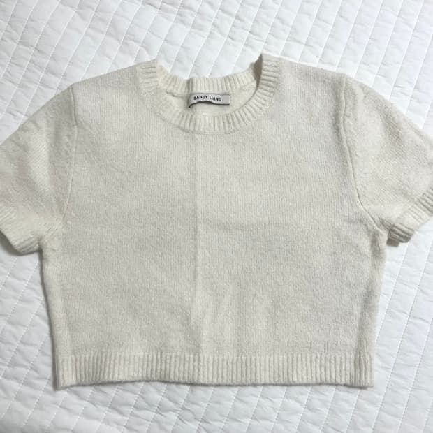 샌디리앙 니트크롭반팔