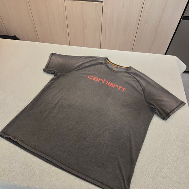 맛있게 익은 칼하트 빅로고 반팔 티셔츠 그레이 XXL