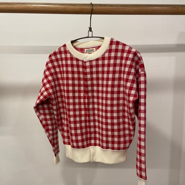 beams boy check cardigan