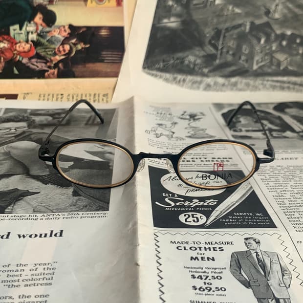 [픽키-711] BONIA 빈티지 블랙 메탈 오벌 안경테