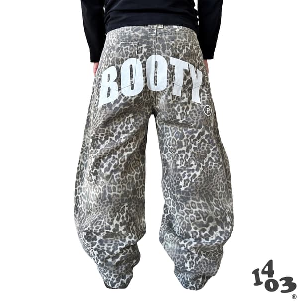 1403 BOOTY 호피 데님