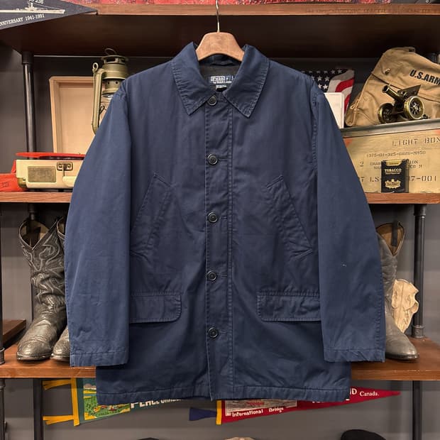 90s 폴로 랄프로렌 코튼워시드 미니멀 데크자켓 플리스 안감 N970