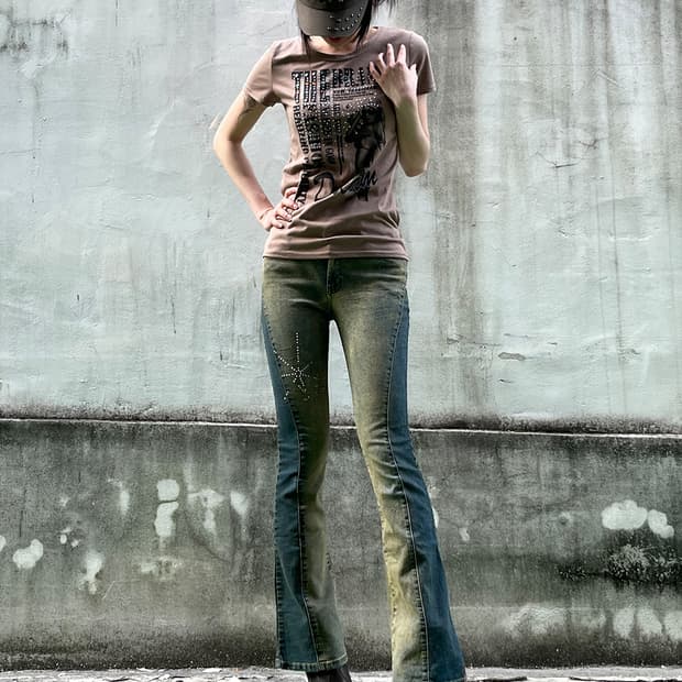 00's Vintage Wash Cubic Bootcut Denim