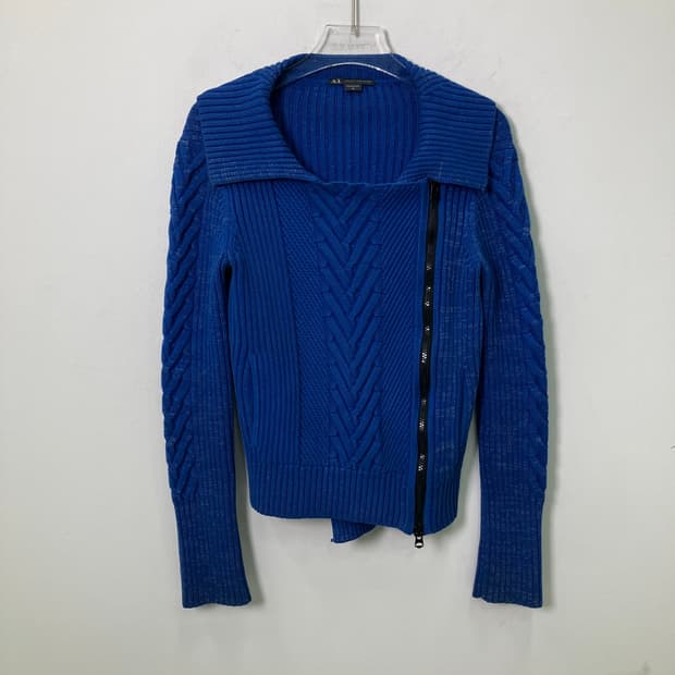 A|X 아르마니 익스체인지 블루 니트 집업 자켓 M